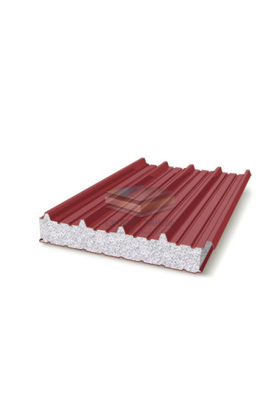 Кровельная сэндвич-панель пенополистирол, ширина 1200 мм, толщина 10 мм, RAL3011