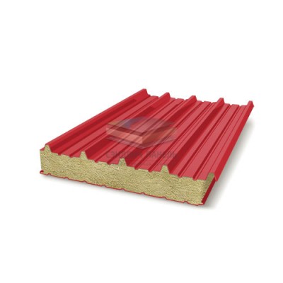 Кровельные сэндвич-панели минеральная вата, ширина 1200 мм, толщина 60 мм, RAL3020