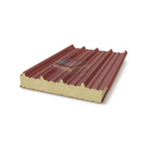 Кровельные сэндвич-панели пенополиизоцианурат, ширина 1200 мм, толщина 20 мм, RAL3009
