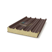 Кровельные сэндвич-панели пенополиизоцианурат, ширина 1200 мм, толщина 10 мм, RAL8017