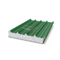Кровельная сэндвич-панель пенополистирол, ширина 1000 мм, толщина 10 мм, RAL6002