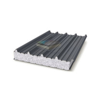 Кровельная сэндвич-панель пенополистирол, ширина 1000 мм, толщина 40 мм, RAL7024