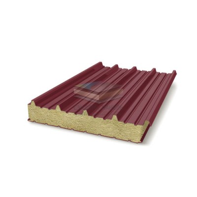 Кровельные сэндвич-панели минеральная вата, толщина 100 мм, цвет RAL 3005