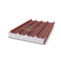 Кровельная сэндвич-панель пенополистирол, ширина 1200 мм, толщина 40 мм, RAL3009