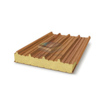 Кровельные сэндвич-панели пенополиуретан, ширина 1200 мм, толщина 20 мм, орех