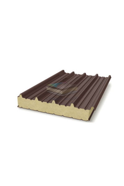 Кровельные сэндвич-панели пенополиизоцианурат, ширина 1200 мм, толщина 40 мм, RAL8017