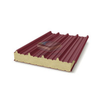 Кровельные сэндвич-панели пенополиизоцианурат, ширина 1000 мм, толщина 20 мм, RAL3005