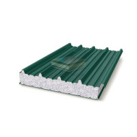 Кровельная сэндвич-панель пенополистирол, ширина 1200 мм, толщина 30 мм, RAL6005