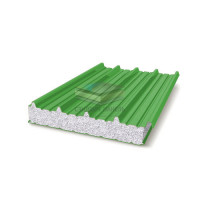 Кровельная сэндвич-панель пенополистирол, ширина 1000 мм, толщина 30 мм, RAL6018