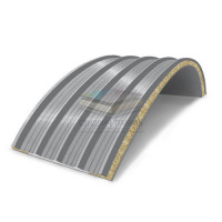 Арочные сэндвич панели комбинированные (Мин. вата и ППС), ширина 1000 мм, толщина 40 мм, RAL7004