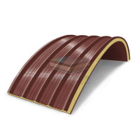 Арочные сэндвич-панели из пенополиизоцианурата, ширина 1000 мм, толщина 40 мм, RAL3009