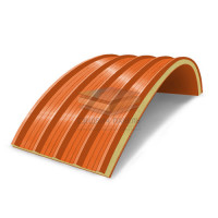 Арочные сэндвич панели из пенополиуретана, ширина 1200 мм, толщина 10 мм, RAL2004