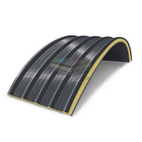 Арочные сэндвич панели из пенополиуретана, ширина 1000 мм, толщина 10 мм, RAL7024