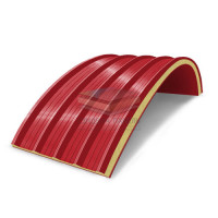 Арочные сэндвич панели из пенополиуретана, ширина 1200 мм, толщина 10 мм, RAL3020