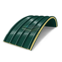 Арочные сэндвич-панели из пенополиизоцианурата, ширина 1000 мм, толщина 40 мм, RAL6005