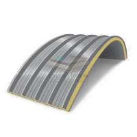 Арочные сэндвич-панели из пенополиизоцианурата, ширина 1000 мм, толщина 40 мм, RAL7004 Арочные сэндвич-панели из пенополиизоцианурата, ширина 1000 мм, толщина 40 мм, RAL7004