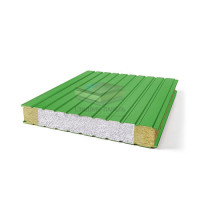 Стеновые сэндвич панели комбинированные (мин. вата и ППС), ширина 1000 мм, толщина 200 мм, RAL6018