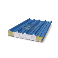 Кровельные сэндвич-панели комбинированные (мин. вата и ППС), ширина 1000 мм, толщина 80 мм, RAL5005