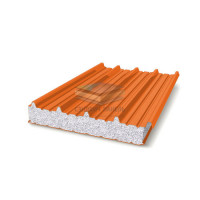 Кровельная сэндвич-панель пенополистирол, ширина 1200 мм, толщина 250 мм, RAL2004