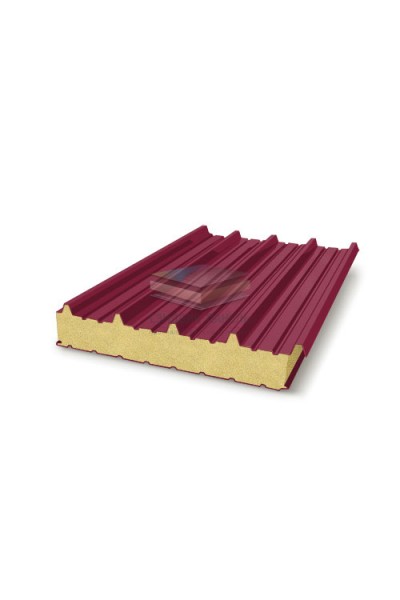 Кровельные сэндвич-панели пенополиуретан, ширина 1200 мм, толщина 80 мм, бордо