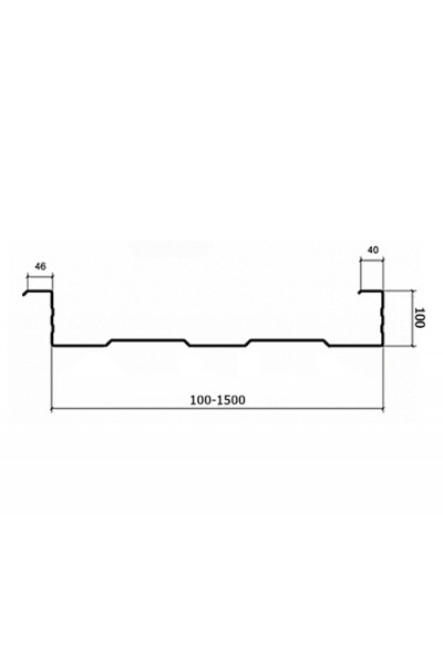Сэндвич-профиль акустический СПА-100х1450, 0,5 мм, RAL9003