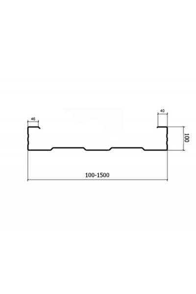 Сэндвич-профиль начальный акустический СПНА-100х650, 0,5 мм, RAL9003