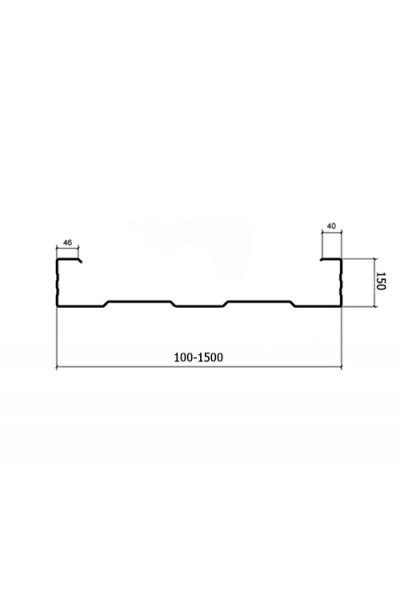Сэндвич-профиль начальный акустический СПНА-150х1300, 0,5 мм, RAL9003