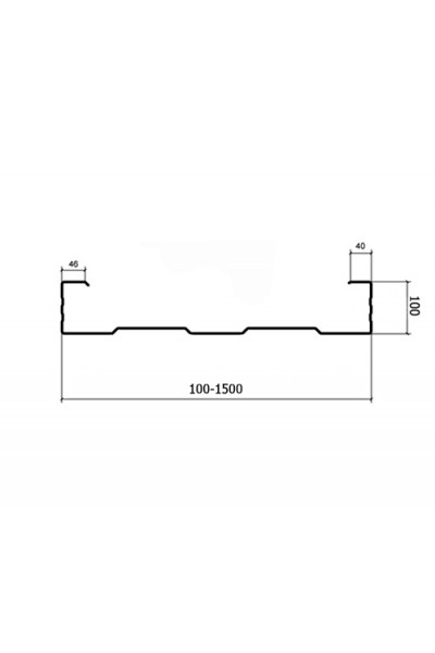 Сэндвич-профиль начальный СПН-100х1500, 0,5 мм, оцинкованный