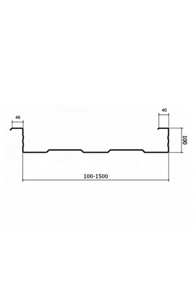 Сэндвич-профиль СП-100х1450, 0,5 мм, оцинкованный