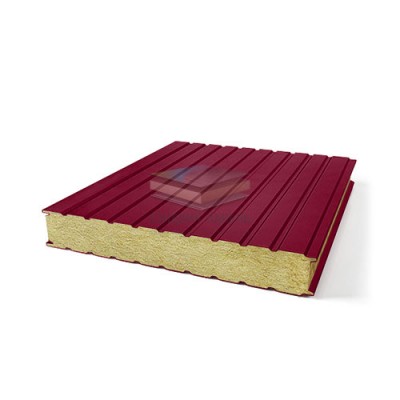 Стеновые сэндвич панели минеральная вата, ширина 1200 мм, толщина 100 мм, Бордо
