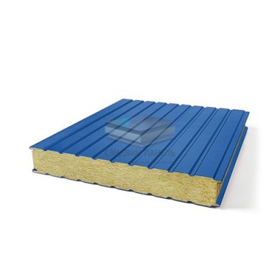 Стеновые сэндвич панели с минватой 100 ral 5005 синий