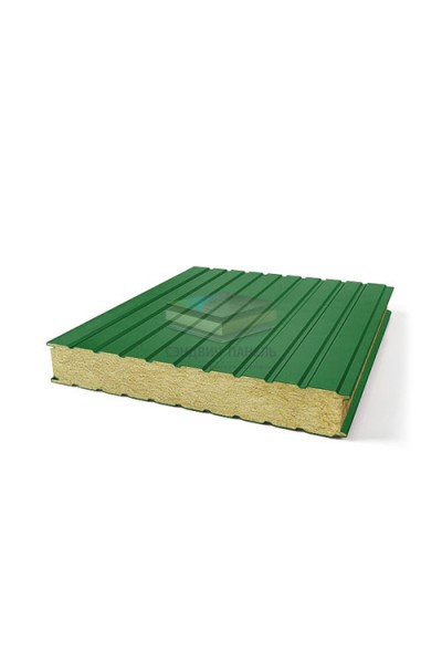 Стеновые сэндвич панели минеральная вата, ширина 1000 мм, толщина 80 мм, RAL6002