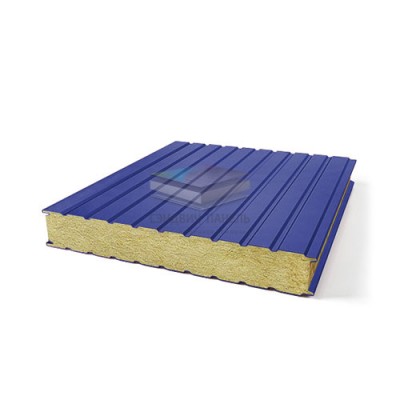 Стеновые сэндвич панели минеральная вата, ширина 1200 мм, толщина 120 мм, RAL5002