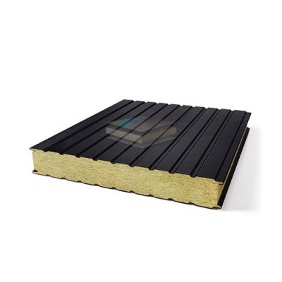 Стеновые сэндвич панели минеральная вата, ширина 1200 мм, толщина 80 мм, RAL9005