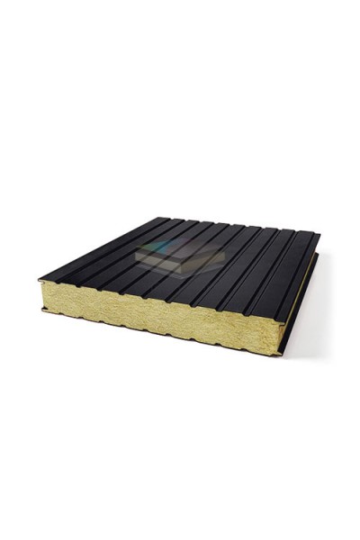 Стеновые сэндвич панели минеральная вата, ширина 1200 мм, толщина 50 мм, RAL9005