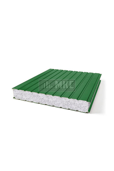 Сэндвич-панель для холодильных камер пенополистирол, ширина 1200 мм, толщина 10 мм, RAL6002