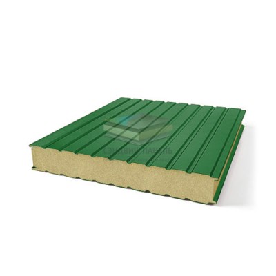 Стеновые сэндвич панели с пир 100 RAL 6002 зеленый