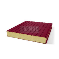 Стеновые сэндвич панели пенополиуретан, ширина 1200 мм, толщина 10 мм, Бордо
