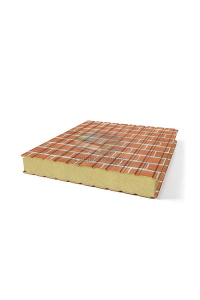 Стеновые сэндвич панели пенополиуретан, ширина 1200 мм, толщина 120 мм, Кирпичная кладка