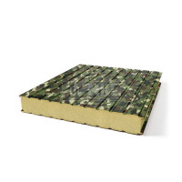 Стеновые сэндвич панели пенополиуретан, ширина 1000 мм, толщина 20 мм, Милитари