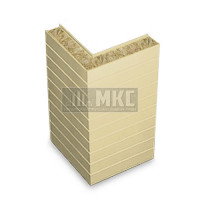 Угловые сэндвич-панели горизонтальные из минеральной ваты, ширина 1000 мм, толщина 10 мм, RAL1014