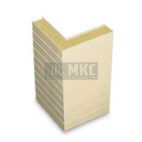 Угловые сэндвич-панели горизонтальные из пенополиизоцианурата, ширина 1200 мм, толщина 10 мм, RAL1015