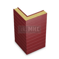 Угловые сэндвич-панели горизонтальные из пенополиизоцианурата, ширина 1200 мм, толщина 40 мм, RAL3011