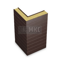 Угловые сэндвич-панели горизонтальные из пенополиизоцианурата, ширина 1000 мм, толщина 20 мм, RAL8017