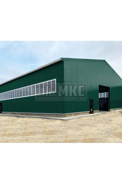 Угловые сэндвич-панели горизонтальные из пенополиизоцианурата, ширина 1200 мм, толщина 40 мм, RAL6005