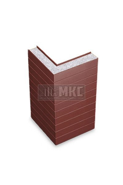 Угловые сэндвич-панели горизонтальные из пенополистирола, ширина 1000 мм, толщина 10 мм, RAL3009