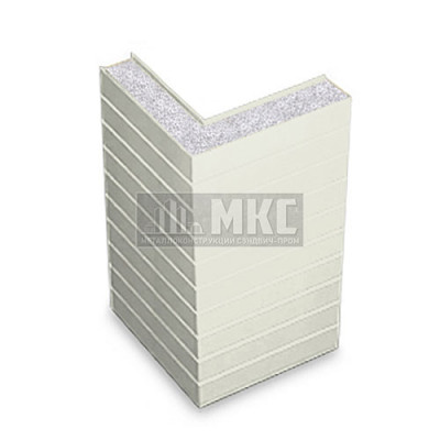 Угловые сэндвич-панели горизонтальные из пенополистирола, ширина 1200 мм, толщина 10 мм, RAL9003