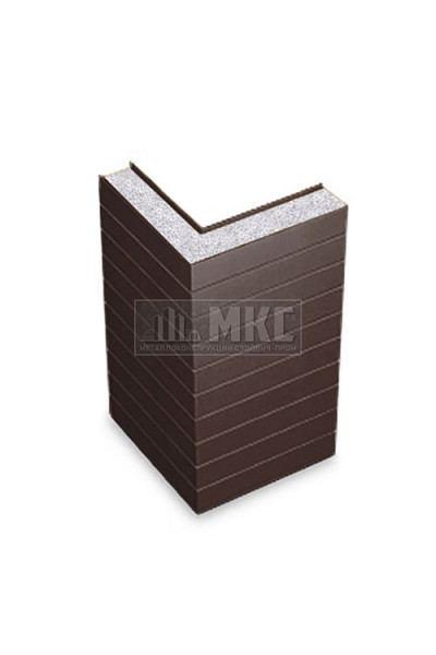 Угловые сэндвич-панели горизонтальные из пенополистирола, ширина 1200 мм, толщина 40 мм, RAL8017