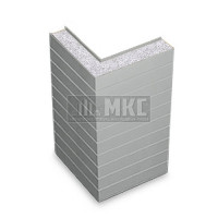 Угловые сэндвич-панели горизонтальные из пенополистирола, ширина 1000 мм, толщина 10 мм, RAL9006 Угловые сэндвич-панели горизонтальные из пенополистирола, ширина 1000 мм, толщина 10 мм, RAL9006