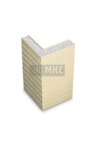 Угловые сэндвич-панели горизонтальные из пенополистирола, ширина 1000 мм, толщина 20 мм, RAL1015